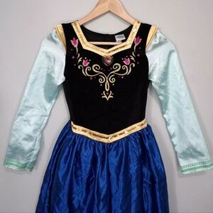 Disney Frozen Anna Blue Black Princess Halloween Costume Dress Child Medium 8-10